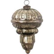 Clayre & Eef Kerstbal XL  Ø 14 cm Bruin Zilverkleurig Glas Kerstdecora...