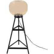 Clayre & Eef Vloerlamp  37x37x72 cm  Zwart Bruin Ijzer Glas Staande La...