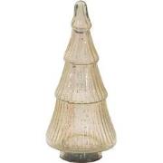 Clayre & Eef Beeld Kerstboom 30 cm Beige Glas Kerstdecoratie