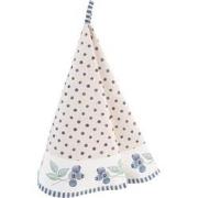 Clayre & Eef Theedoek  Ø 80 cm Beige Blauw Katoen Rond Bosbessen Keuke...