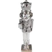 Clayre & Eef Kerstdecoratie Notenkraker 16 cm Zilverkleurig Polyresin