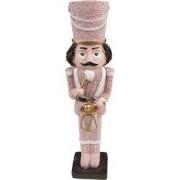 Clayre & Eef Beeld Notenkraker 16 cm Roze Polyresin Kerstdecoratie