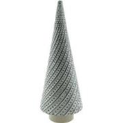Clayre & Eef Beeld Kerstboom 22 cm Grijs Porselein Kerstdecoratie