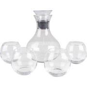 Clayre & Eef Karaf met Glazen  1740 ml / 375 ml Glas Rond Waterkan