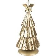 Clayre & Eef Kerstdecoratie Kerstboom 20 cm Goudkleurig Ijzer