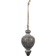 Clayre & Eef Hanger  Ø 6x13 cm Grijs Hout Woondecoratie