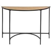 Clayre & Eef Sidetable  120x31x81 cm Zwart Bruin Ijzer Hout Halfrond W...