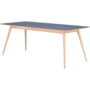 Stafa table houten eettafel whitewash - met linoleum tafelblad smokey ...