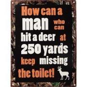 Clayre & Eef Tekstbord  25x33 cm Zwart Ijzer How can a man who can hit...