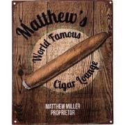 Clayre & Eef Tekstbord  20x25 cm Bruin Ijzer Sigaar Matthew's World fa...