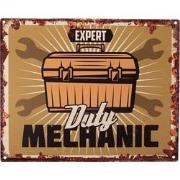 Clayre & Eef Tekstbord  25x20 cm Bruin Ijzer Gereedschapskist Expert D...