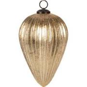 Clayre & Eef Kerstbal  Ø 14x20 cm Goudkleurig Glas Kerstboomversiering