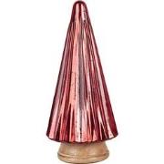 Clayre & Eef Decoratie Kerstboom Ø 17x34 cm Rood Hout Glas Kerstdecora...