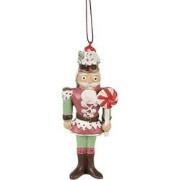 Clayre & Eef Kersthanger Notenkraker 12 cm Rood Polyresin Kerstboomver...