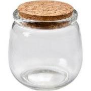 Clayre & Eef Voorraadpot Ø 7x8 cm Transparant Glas