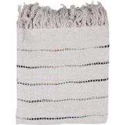 Clayre & Eef Plaid  125x150 cm Beige Zwart Katoen Strepen Deken