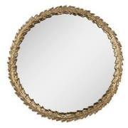 Clayre & Eef Spiegel  Ø 43 cm Goudkleurig Kunststof Glas Rond Wandspie...