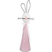 Clayre & Eef Decoratie Beeld Konijn 60 cm Wit Roze IJzer