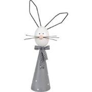 Clayre & Eef Decoratie Beeld Konijn 48 cm Grijs IJzer