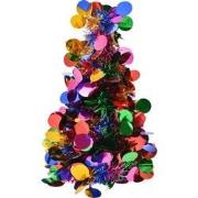 Clayre & Eef Kerstdecoratie Kerstboom Ø 12x27 cm Zilverkleurig Kunstst...