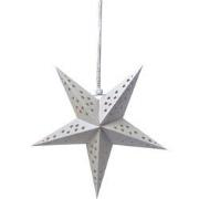 Clayre & Eef Hangende ster 30x10x30 cm Wit Papier