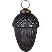 Clayre & Eef Kerstbal Ø 5x9 cm Grijs Glas Kerstboomversiering