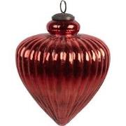 Clayre & Eef Kerstbal Ø 17x20 cm Rood Glas Kerstboomversiering