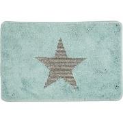 Clayre & Eef Badmat 58x38x1 cm Blauw Polyester Rechthoek Ster