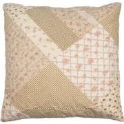 Clayre & Eef Kussenhoes 50x50 cm Groen Beige Polyester Bloemen Sierkus...