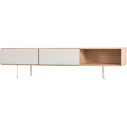 Fina lowboard houten tv meubel linoleum mushroom whitewash - 200 x 45 ...