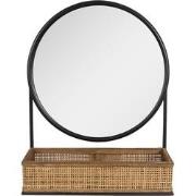 Clayre & Eef Spiegel  51 cm Bruin Zwart Ijzer Glas Grote Spiegel