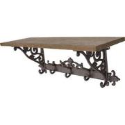 Clayre & Eef Wandkapstok 5 haken  58x20x22 cm Bruin Ijzer