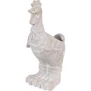Clayre & Eef Bloempot Haan 11x10x26 cm Grijs Steen