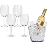 Luxe Kristallen Wijnset - Set van 5 - Inclusief Wijnkoeler