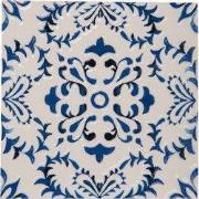 Clayre & Eef Onderzetters Pannen 15x15 cm Wit Blauw Keramiek