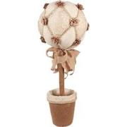 Clayre & Eef Decoratie Beeld Bloem Ø 20x50 cm Beige Textiel op Kunstst...
