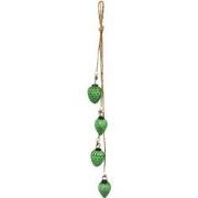 Clayre & Eef Kerstbal Set van 4  Ø 5 cm / 70 cm Groen Glas Decoratie h...