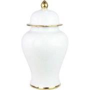 Fine Asianliving Chinese Gemberpot Porselein Wit Handgemaakt D25xH46cm