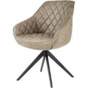 Eetkamerstoel - Collins - lederlook Soft groen