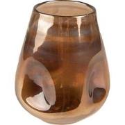 Clayre & Eef Vaas  Ø 10x12 cm Bruin Glas Glazen Vaas
