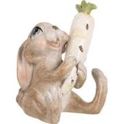 Clayre & Eef Decoratie Beeld Konijn 6x5x7 cm Beige Kunststof