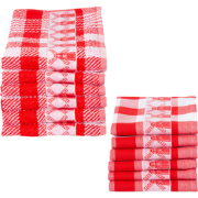 Twentse Damast Theedoeken en keukendoeken set - 12 stuks - Molen Rood