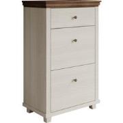 Meubella Schoenenkast Eric - Wit eiken - 71 cm - 2 kleppen