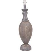 Clayre & Eef Lampenvoet   Ø 18x66 cm Grijs Hout Kunststof Rond Lampvoe...