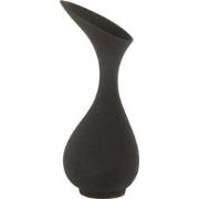 J-Line - Vaas Olivia Ruw Aluminium Zwart Small - 22x22x45cm