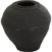 J-Line - Vaas Papier Mache Zwart Small - 41x41x45.5cm