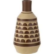 J-Line - Vaas Patroon Half-cirkels Terracotta Wit/bruin - 23x23x44cm