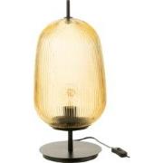 J-Line - Tafellamp Oasis Glas Geel Large - 22x22x49cm