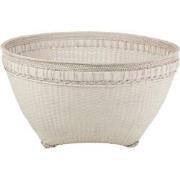 J-Line - Mand Extra Large Rond Rotan Wit - 84x84x41cm
