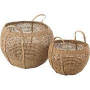 J-Line - Set Van 2 Manden Tosai Zeegras Naturel - 53x53x54cm